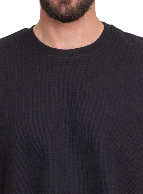 Black Wave O.S Round T-Shirt - Khotwh